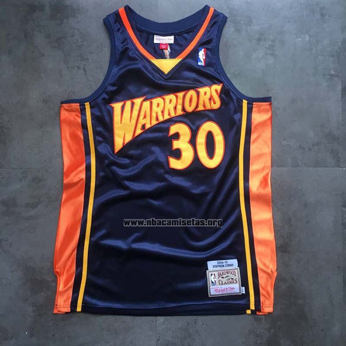 Camiseta Golden State Warriors Stephen Curry NO 30 Mitchell & Ness 2009-10 Azul